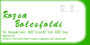 rozsa bolcsfoldi business card